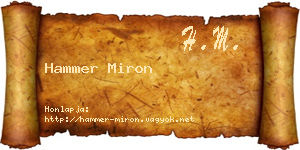 Hammer Miron névjegykártya